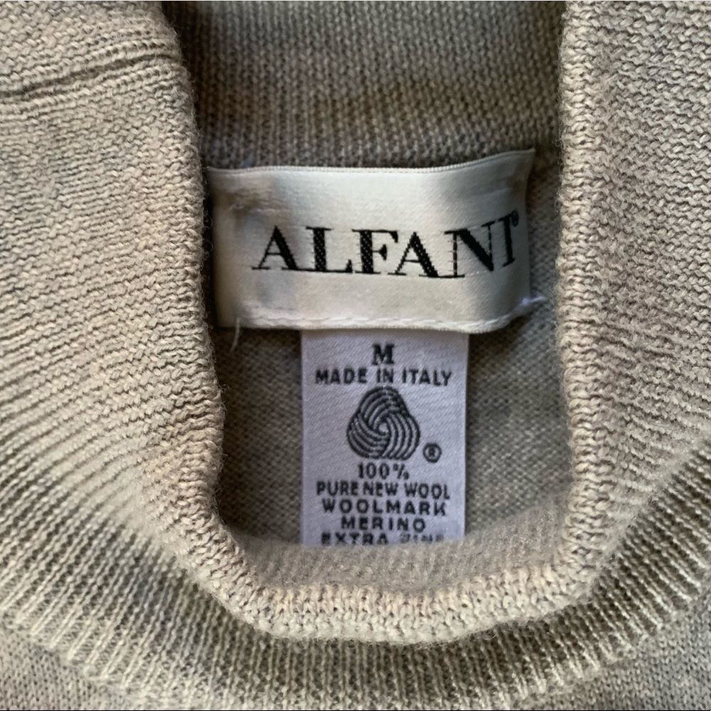 Vintage Alfani Italian Made Wool Knit Pullover Turtleneck Sweater Medium